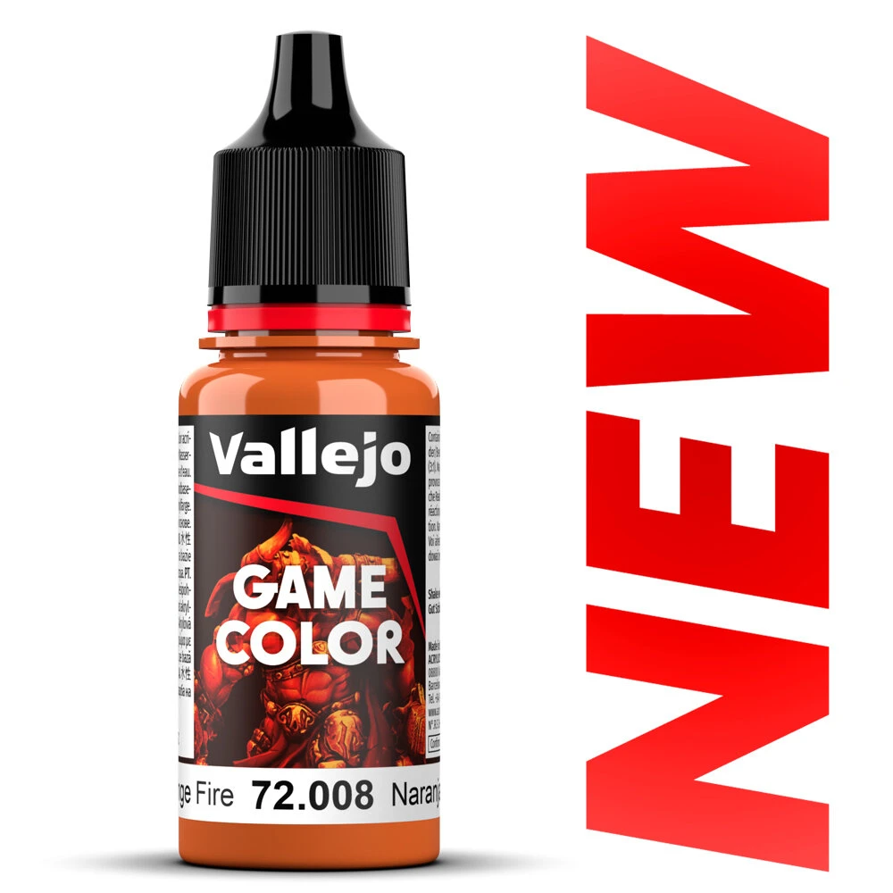 Vallejo Game Color 18ml - Orange Fire (72008) Acrylic Paint 1 Vallejo Game Color 18ml - Orange Fire (72008) Acrylic Paint