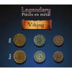 Legendary Metal Coins - Viking Set (24 High-Quality Game Pieces)