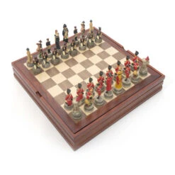 Jeu D’échecs / Chess – Coffret Échecs Historiques – Napoléon Contre Wellington (figurines Peintes à La Main)