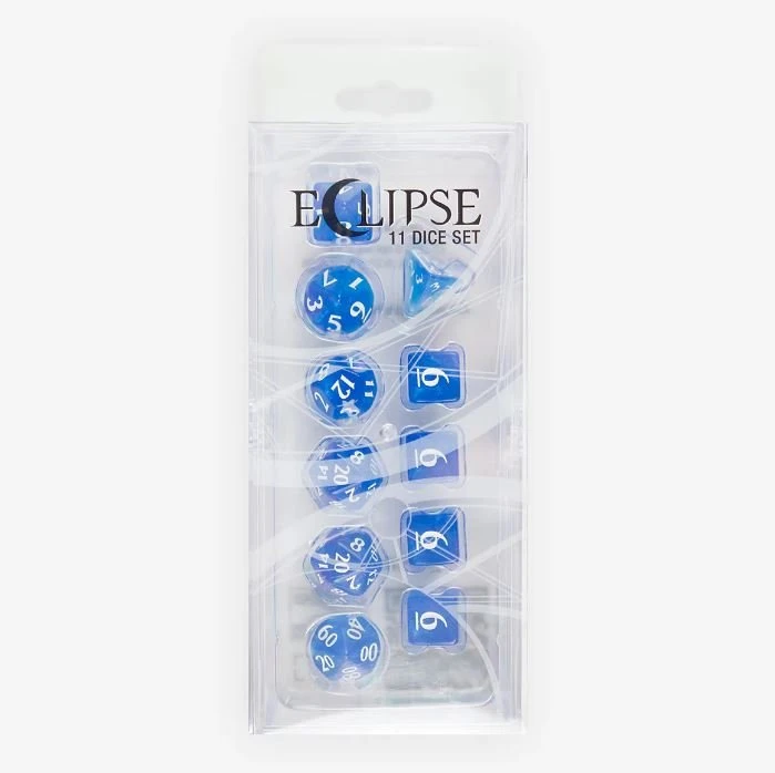Eclipse Pacific Blue 11-Piece Dice Set and Multi-Dice Storage Box 1 Eclipse Pacific Blue 11-Piece Dice Set and Multi-Dice Storage Box