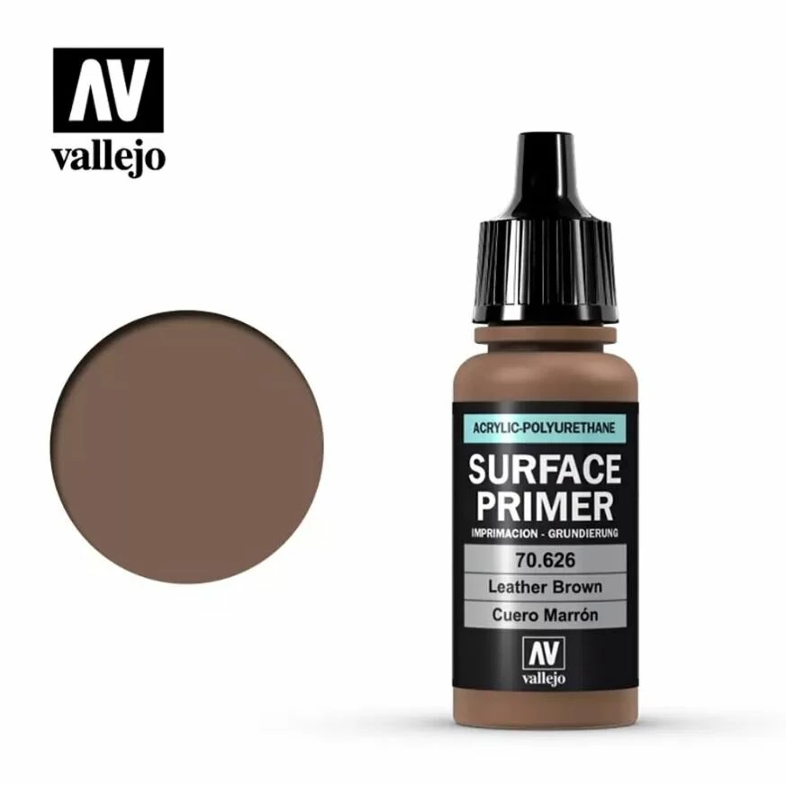 Vallejo Game Air Primer - Leather Brown (Base Cuir Brun) - 17ml 1 Vallejo Game Air Primer - Leather Brown (Base Cuir Brun) - 17ml