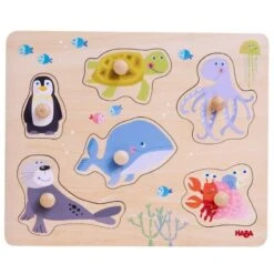 Puzzle En Bois – Bébés 6pcs – Animaux Marins (HABA)