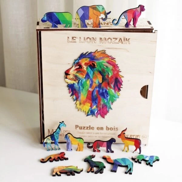 Puzzle En Bois – Le Lion Mozaïk 201pc 1 Puzzle En Bois – Le Lion Mozaïk 201pc