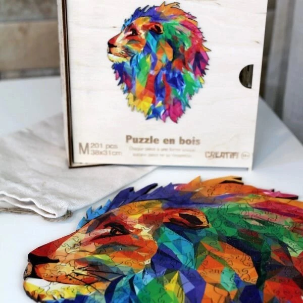 Puzzle En Bois – Le Lion Mozaïk 201pc 4 Puzzle En Bois – Le Lion Mozaïk 201pc – Image 4