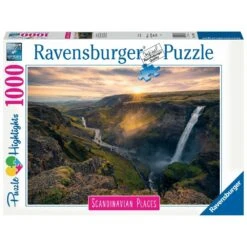 Iello RAVENSBURGER – Puzzle – 1000p : La Cascade Haifoss, Islande (Highlight)