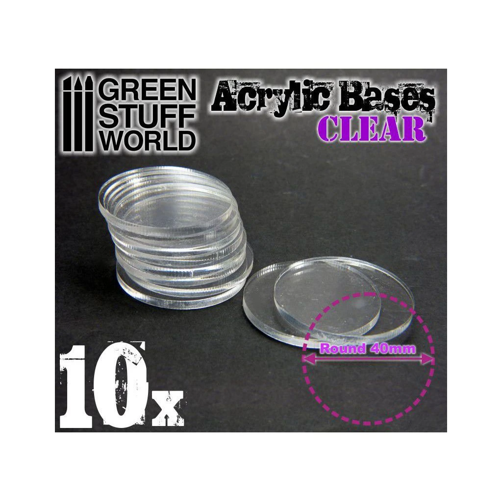 Socles Acryliques Transparents 40mm pour Figurines et Wargames - Lot de 10 1 Socles Acryliques Transparents 40mm pour Figurines et Wargames - Lot de 10