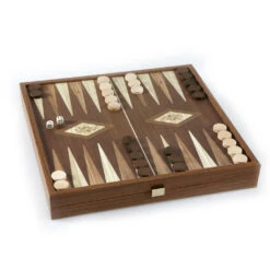 Jeu D’échecs / Chess – ECHECS BACKGAMMON 27CM NOYER -Les Des masKes classic style 2 in 1 coffret combo echecs backgammon 2