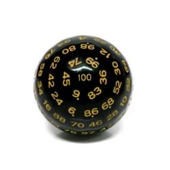 100-Sided Polyhedral Die (D100) - High-Contrast Black & Yellow