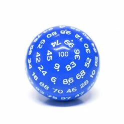 D100 Blue Opaque 100-Sided Dice with High-Contrast White Ink