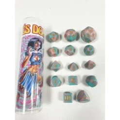 Dungeon Crawl Classics : Set de 14 Dés Créations Cristallines De Vello (Rose/Turquoise)