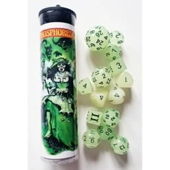Dungeon Crawl Classics : Set de 14 Dés Mage Chaotique (Phosphorescents)