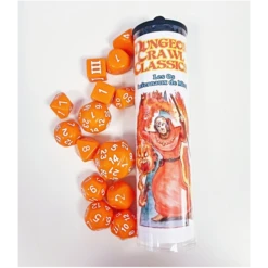 Dungeon Crawl Classics : Set de 14 Dés Ming Oranges - Créations Cristallines de Vello
