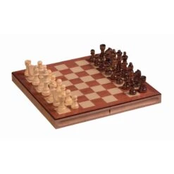 Jeu D’échecs / Chess – Échiquier Pliable – Mallette D’échecs 28cm – Hauteur Roi 6.5cm (Jeu D’Echecs) -Les Des masKes echecs pliant 28 cm 2