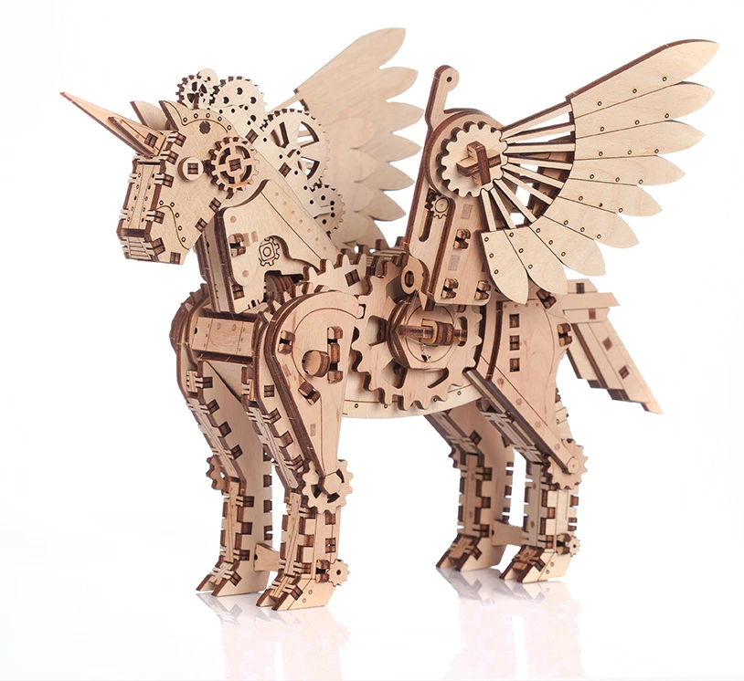 GIGAMIC Puzzle Mr.Playwood – 140pc – Licorne Mécanique « S » 1 GIGAMIC Puzzle Mr.Playwood – 140pc – Licorne Mécanique « S »