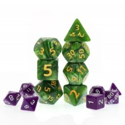 Set de 7 Dés Géants pour JDR - Finition Green Giant Pearl
