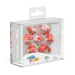 Oakie Doakie Gemidice RPG Dice Set - Red Sky (7-Piece Set)