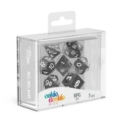 Oakie Doakie Dice RPG Set - Marble Noir (7 Dice)