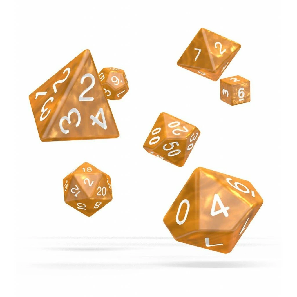 Oakie Doakie – Dice RPG / Dés JDR – Set Marble – Orange (7) 2 Oakie Doakie – Dice RPG / Dés JDR – Set Marble – Orange (7) – Image 2
