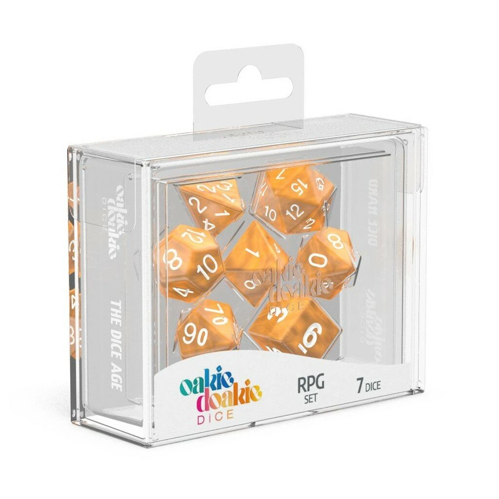 Oakie Doakie – Dice RPG / Dés JDR – Set Marble – Orange (7) 1 Oakie Doakie – Dice RPG / Dés JDR – Set Marble – Orange (7)