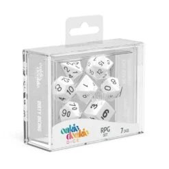 Oakie Doakie Dice RPG Set - Solid White (7-Die Set)
