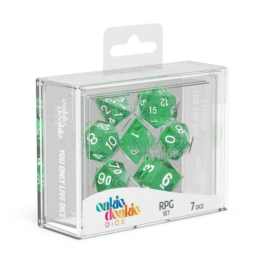 Oakie Doakie Dice RPG Set - Speckled Green (7 Dice) 1 Oakie Doakie Dice RPG Set - Speckled Green (7 Dice)