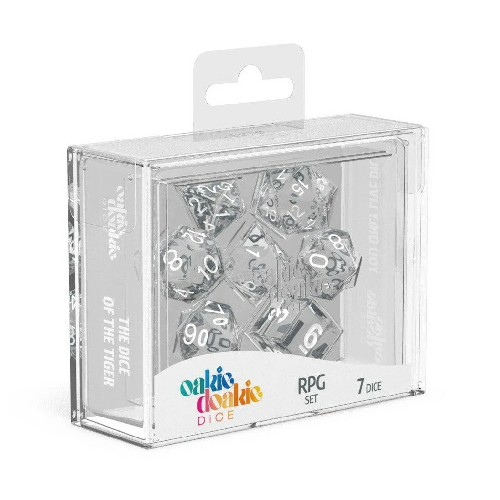 Oakie Doakie – Dice RPG / Dés JDR – Set Translucent – Transparent (7) 1 Oakie Doakie – Dice RPG / Dés JDR – Set Translucent – Transparent (7)