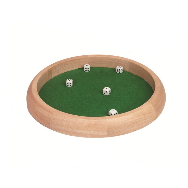 Piste de Dés en Bois d'Hévéa 29cm avec Revêtement en Feutre 1 Piste de Dés en Bois d'Hévéa 29cm avec Revêtement en Feutre