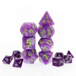 Set de 7 Dés JDR Géants - Purple Giant Pearl pour Jeux de Rôle