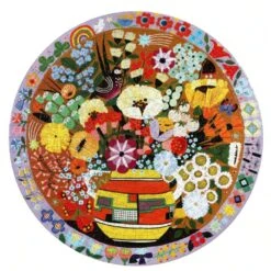 Puzzle Eeboo – 500 Pc – Round Puzzle – BIRDS AND FLOWERS