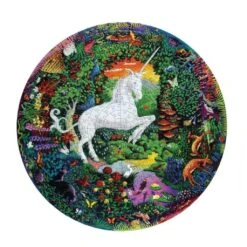 Puzzle Eeboo – 500 Pc – Round Puzzle – UNICORN GARDEN
