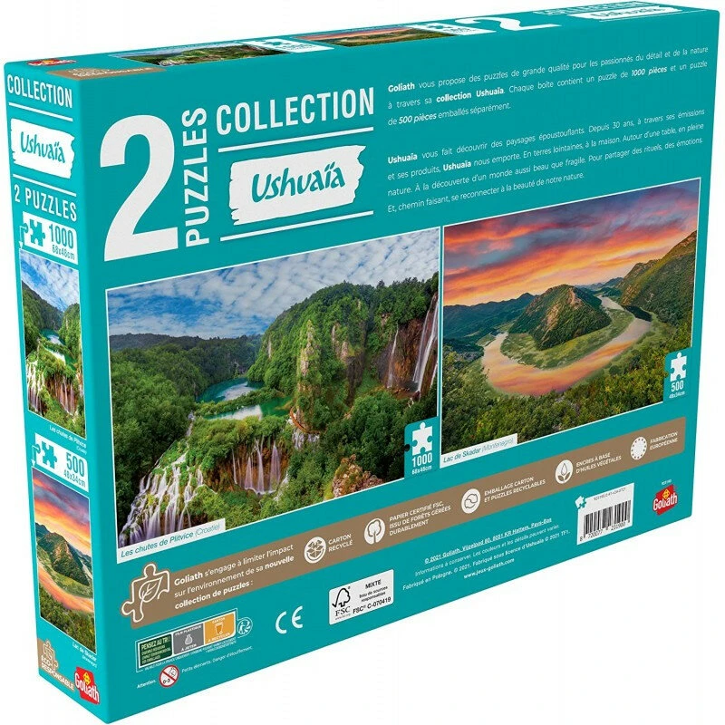 Puzzle Ushuaia – Chutes De Plitvice 1000 Pcs & Lac Skadar 500 Pcs 2 Puzzle Ushuaia – Chutes De Plitvice 1000 Pcs & Lac Skadar 500 Pcs – Image 2
