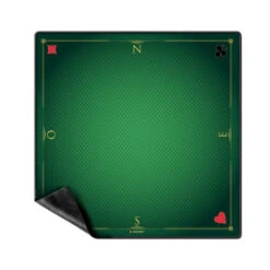 Tapis de Jeu de Cartes Professionnel 60x60 cm - Néoprène Vert Casino