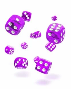Oakie Doakie Dice – Set de 36 Dés D6 12mm Translucides Violet