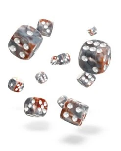 Oakie Doakie Dice D6 12mm Gemidice - Silver-Rust (Set of 36)