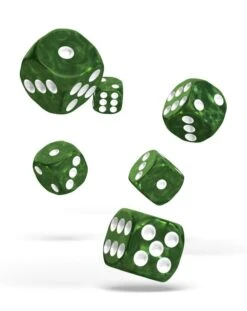 Oakie Doakie Dice D6 16mm Marble Green - 12-Piece Set