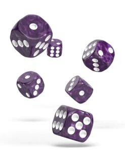 Oakie Doakie Dice – Marble Violet D6 16mm Set (12 Pieces)