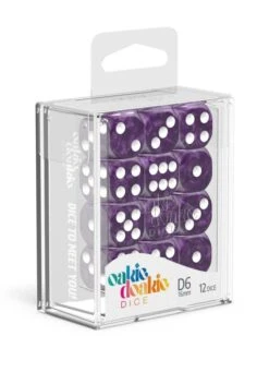 Oakie Doakie Dice – Marble Violet D6 16mm Set (12 Pieces) -Les Des masKes x odd410007 b