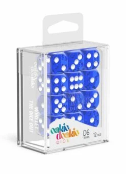 Oakie Doakie Dice - 16mm Translucent Blue D6 Dice Set (12 Pack) -Les Des masKes x odd410011 b
