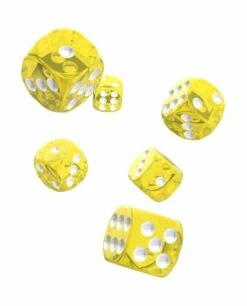 Oakie Doakie Dice – D6 16mm Translucent Yellow (Set of 12)