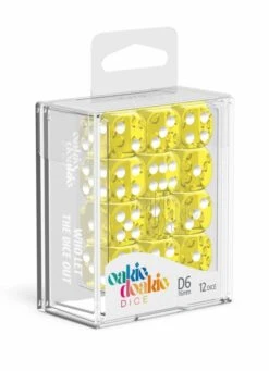 Oakie Doakie Dice – D6 16mm Translucent Yellow (Set of 12) -Les Des masKes x odd410012 b