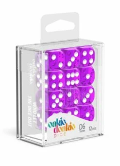 Oakie Doakie Dice – D6 16mm Translucent Violet Dice Set (12 Pieces) -Les Des masKes x odd410013 b