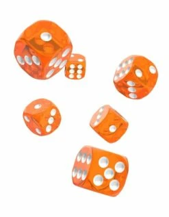 Oakie Doakie Dice D6 16mm Translucent Orange (12-Piece Set)
