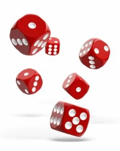 Oakie Doakie Dice D6 16mm Solid Red – Set of 12 with Storage Case