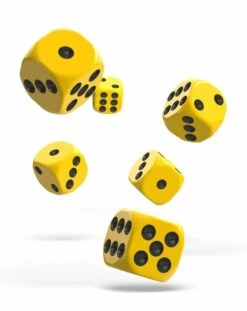 Oakie Doakie Dice – D6 16mm Solid Yellow Set (12 Pack)