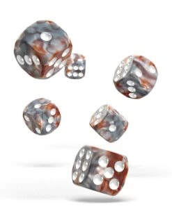 Oakie Doakie Gemidice Silver-Rust D6 16mm Dice Set (12 Count)