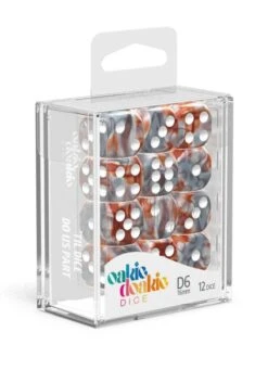 Oakie Doakie Gemidice Silver-Rust D6 16mm Dice Set (12 Count) -Les Des masKes x odd410032 b