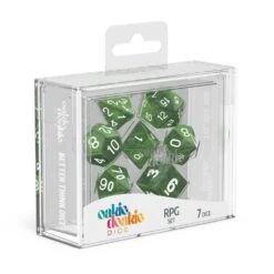 Oakie Doakie Dice - RPG Set Marble Green (7 Dice)
