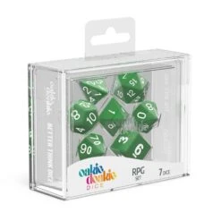 Oakie Doakie Solid Green RPG Dice Set - 7 Piece Glitter Collection