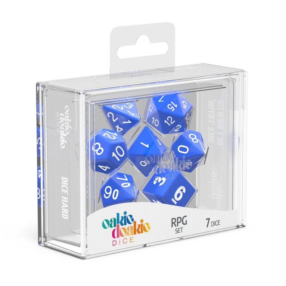 Oakie Doakie Dice RPG Set Solide - Bleu (7 Dés) 1 Oakie Doakie Dice RPG Set Solide - Bleu (7 Dés)