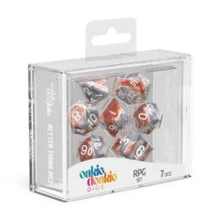 Oakie Doakie Gemidice Silver-Rust RPG Dice Set - 7-Piece TTRPG Collection